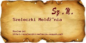 Szeleczki Melánia névjegykártya